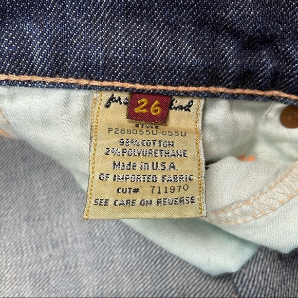 7 for all Mankind Slim Fit Jeans‎ Women's Size 26 Raw Hem Dark Wash Mid Rise - Picture 7 of 7